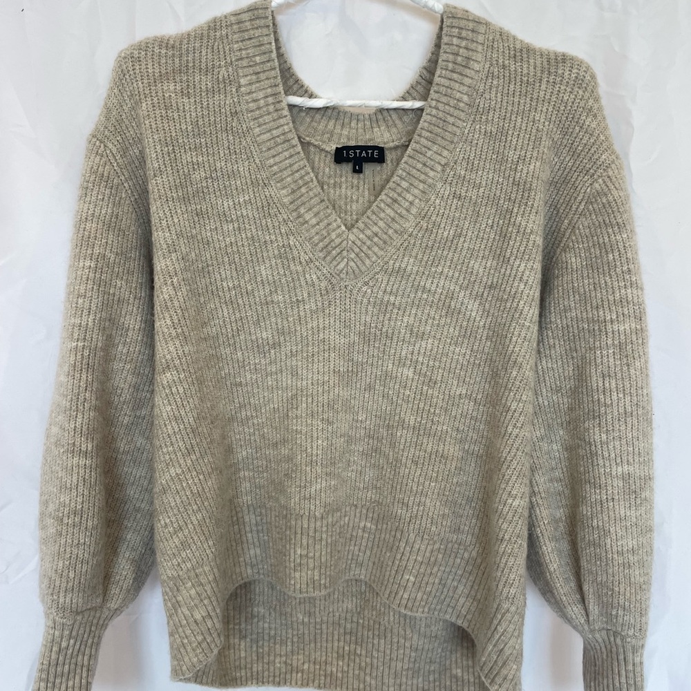 I State Beige V-Neck Sweater